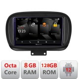 Navigatie Fiat 500X 2015+ Android 2K QLED Octa Core 8GB RAM 128GB