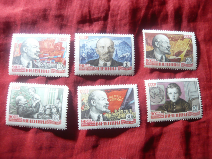 Serie URSS 1960 - 90 Ani de la nasterea lui Lenin , 6 valori