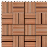 VidaXL Plăci de pardoseală 11 buc, culoare tec, 30 x 30 cm, WPC, 1 mp