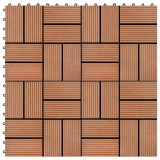 Placi de pardoseala 11 buc, culoare tec, 30 x 30 cm, WPC, 1 mp GartenMobel Dekor, vidaXL