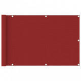 VidaXL Paravan de balcon, roșu, 90 x 400 cm, HDPE