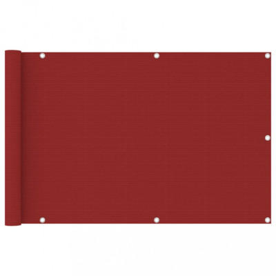 vidaXL Paravan de balcon, roșu, 90 x 400 cm, HDPE foto