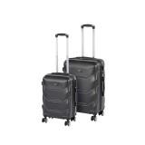 Set 2 Valize Leziter TraveLux Max V ABS Negru - Dimensiuni Cabina 50x40x20cm si Medie 68x45x25cm, Roti Duble, Combinatie Numerica