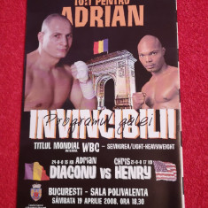 Program meci box Adrian DIACONU - C. HENRY (titlul mondial WBC 19.04.2008)