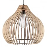 Lampă Suspendată Aprilla Din Lemn Natural Cu 1 Bec De Tip Dom Scandinav Pentru Interior.