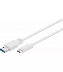 Cablu USB 3.0 tata la USB Type C 3.0 A tata alb 5Gbp/s 1m Goobay