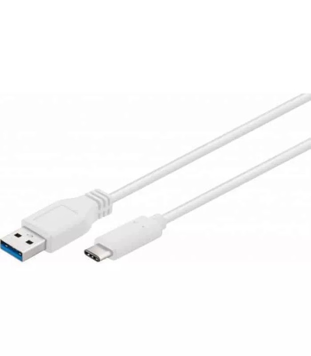 Cablu USB 3.0 tata la USB Type C 3.0 A tata alb 5Gbp/s 1m Goobay