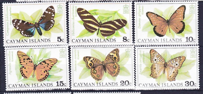 DB1 Fauna Fluturi 1977 Cayman Ins. 6 v. MNH