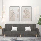 Canapea extensibilă cu 2 locuri, gri &icirc;nchis, textil