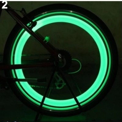 Set 2 x leduri pe verde roata pentru tuning bicicleta , vizibilitate crescuta foto