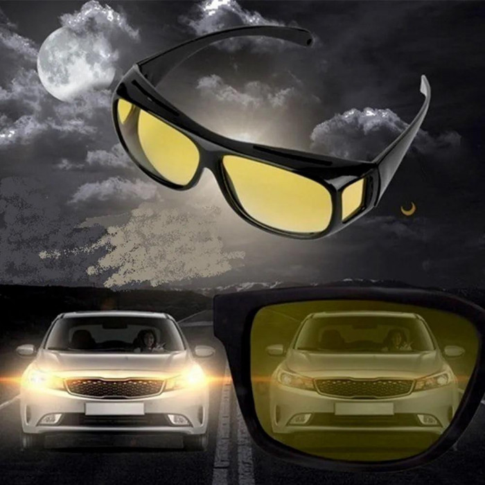 Set 2 perechi ochelari de condus pe timp de zi, noapte sau ceata HD VISION AVX-AG177B
