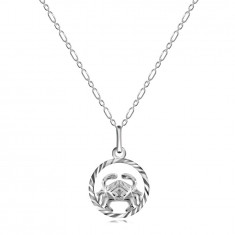 Colier din argint 925 – lanț, semn zodiacal CANCER