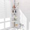 Organizator baie, raft de baie de tip &quot;coltar&quot; cu brat telescopic, cu 4 etajere