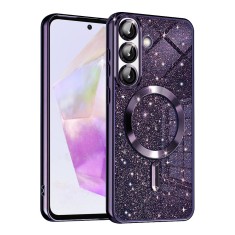 Husa pentru samsung galaxy a36, glitter magsafe, atasare magnetica, deep purple foto