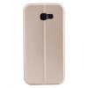 Husa Flip Wallet Gold pt. Samsung Galaxy J5 2017, Piele intoarsa, Piele ecologica, Rezistenta la zgarieturi, Buzunar card