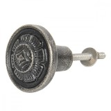 Buton mobila din fier gri &Oslash; 4 cm