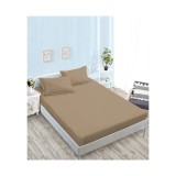 Cumpara ieftin Husa de Pat + 2 Fete de Perna Bumbac Damasc, Bej Inchis - XIA192