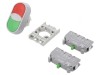 Comutator dublu 22mm negru/verde 1 NO x2