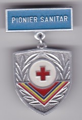 INSIGNA PIONIER Medalie Pionier sanitar Aluminiu vopsit