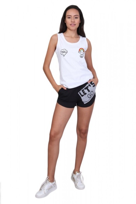 R616-1122 Set maiou si pantaloni scurti cu imprimeu R616-1122 Set maiou si pantaloni scurti cu imprimeu