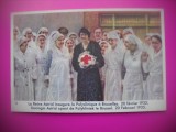 HOPCT 6347 INAUGURAREA POLICLINICII -CRUCEA ROSIE -1935-REGINA ASTRID-FAMILIA REGALA BELGIA-CROMO LITHO-CIOCOLATA COTE D&#039;OR, Necirculata, Printata