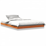 Cadru de pat, maro ceruit, 140x190 cm, lemn masiv de pin GartenMobel Dekor, vidaXL