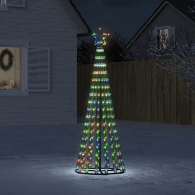 vidaXL Con de lumină brad de Crăciun cu 275 LED-uri, multicolor 180 cm foto