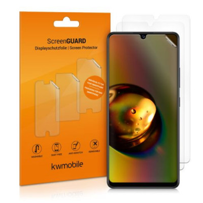 Set 3 Folii de protectie pentru Samsung Galaxy A42 5G, Kwmobile, Fata, Transparenta, 53807.1 foto