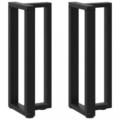 vidaXL Picioare de masă consolă &icirc;n formă de T, 2 buc., negru, 38x25x(72-73) cm, oțel