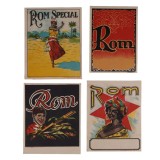 Set 4 Etichete Vechi Rom, Dimensiuni 13x10.7cm si 12.5x9cm - Colectie