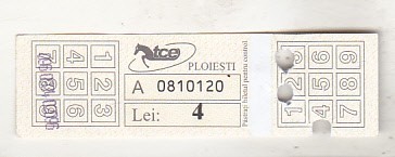 bnk div Romania TCE Ploiesti - bilet 2 calatorii - 4 lei