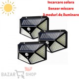 Cumpara ieftin Set 3 x Lampa 100 LED cu panou solar senzor de miscare