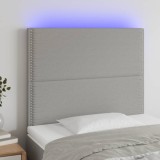 Cumpara ieftin Tăblie de pat cu LED, gri deschis, 80x5x118/128 cm, textil
