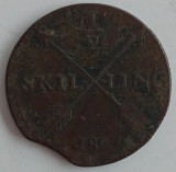Moneda Suedia - 1/2 Skilling 1827