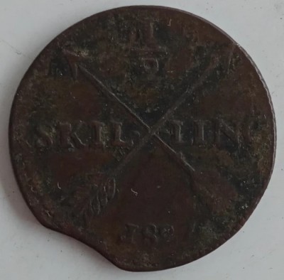 Moneda Suedia - 1/2 Skilling 1827 foto