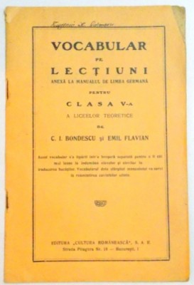 VOCABULAR PE LECTII , ANEXA LA MANUALUL DE LIMBA GERMANA PENTRU CLASA A V A foto
