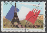 Sao Tome e Principe 1989 , Revolutia Franceza , Posta Aeriana , Aviatie, Stampilat