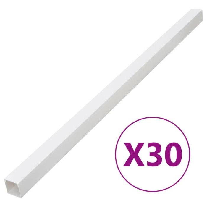 Șine de cabluri, 33x33 mm, 30 m, PVC