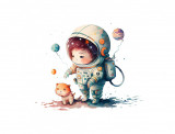 Cumpara ieftin Sticker decorativ Astronaut, Multicolor, 72 cm, 5859ST, Oem