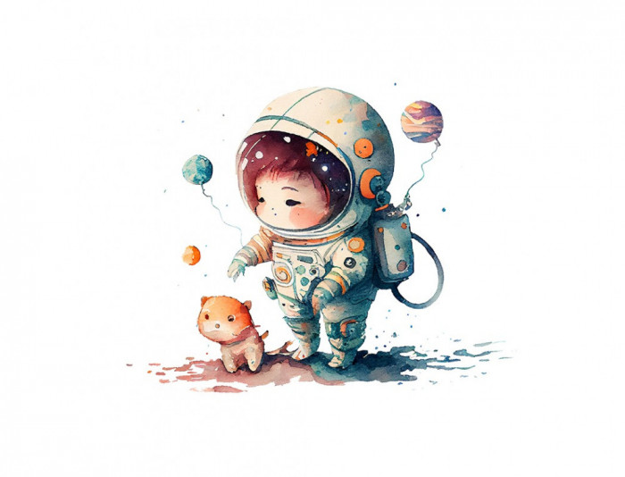 Sticker decorativ Astronaut, Multicolor, 72 cm, 5859ST