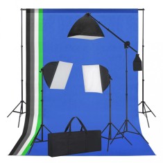 Kit studio foto cu lumini softbox si fundaluri GartenMobel Dekor foto