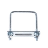 Surub U patrat, 6 x 65/60 + placa + saibe + piulite, set 4 perechi
