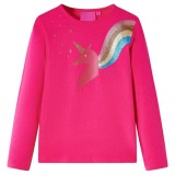 Cumpara ieftin Tricou pentru copii cu m&acirc;neci lungi, roz aprins, 104