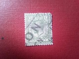 Serie 1 valoare Marea Britanie George V - 1922 , 9p oliv , stampilat , are un colt rotunjit
