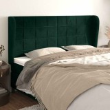 vidaXL Tăblie pat cu aripioare verde &icirc;nchis 183x23x118/128 cm catifea 3118019