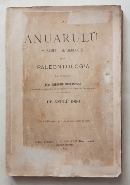 ANUARULU MUZEULUI DE GEOLOGIA SI DE PALEONTOLOGIA 1896 - GREOGORIU STEFANESCU
