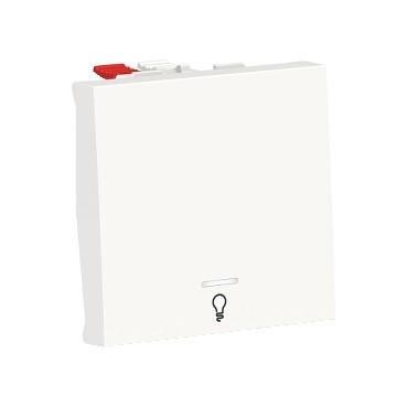 Intrerupator revenire simbol lumina cu led 2M Schneider Noua Unica alb NU320618LN