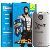 Folie de protectie Ecran Matte Privacy Blueo Anti-Peep pentru Apple iPhone 16e / 14 / 13 Pro / 13, Sticla Securizata, Full Glue