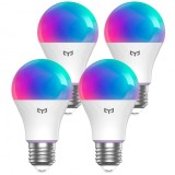 Bec LED Yeelight W4 Lite, Wi-Fi, E27, 9W, 2700K - 6500K, 806lm, Set 4 bucati, Multicolor YLQDP-0011