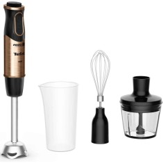 Mixer vertical Tefal Quickchef Coppertinto 3 in 1 HB656G10, 1000W, 20 trepte viteza, tehnologie Powelix, picior din inox, pahar gradat 800 ml, tocator